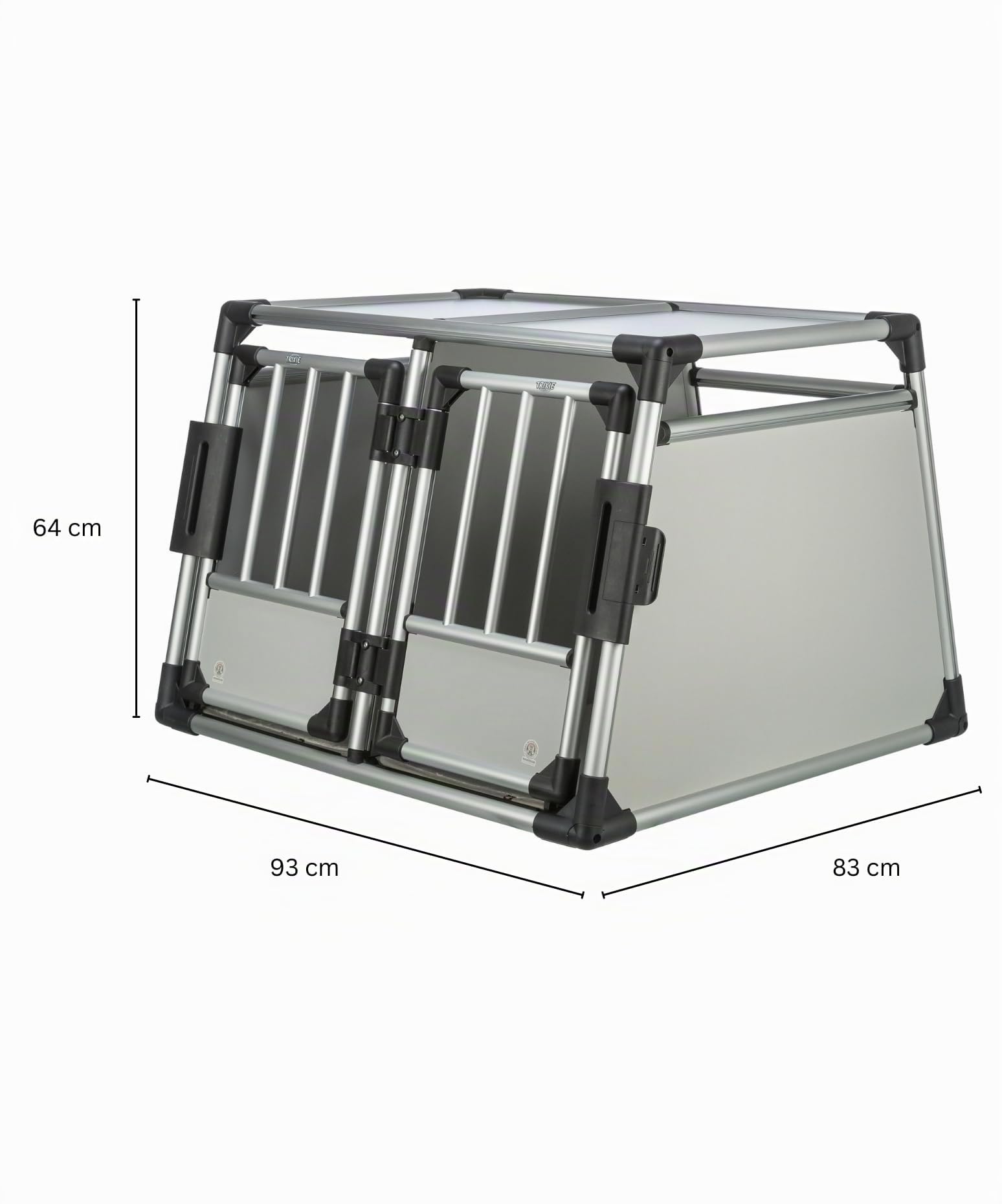 TRIXIE Caisse double Aluminium pour chien – Jusqu'à 50 kg, 93 × 64 × 83 cm