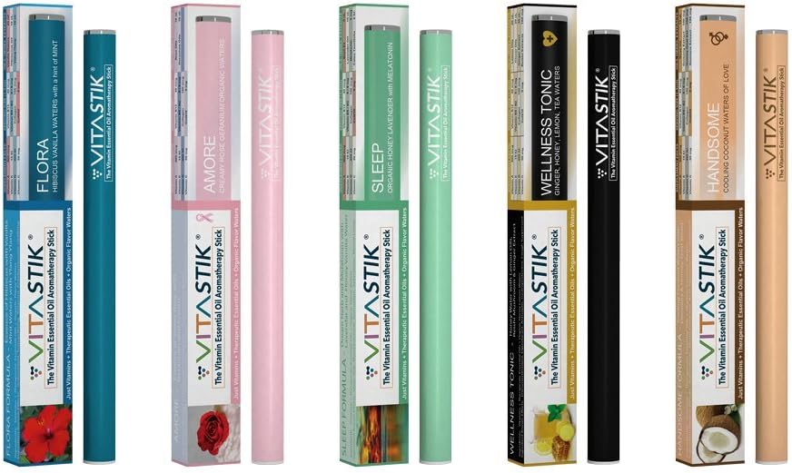 VITASTIK Flower Waters Diffuser Stick Vitamin Aromatherapy as Seen on Doctors TV Show - World Famous VitaStick - New 5 Flavors