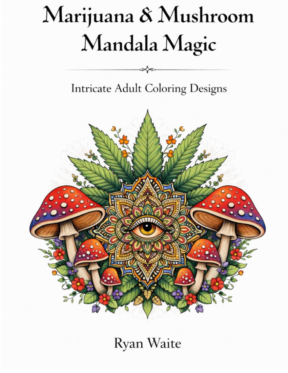 Marijuana Mushroom Mandela Magic: adult mandela coloring book