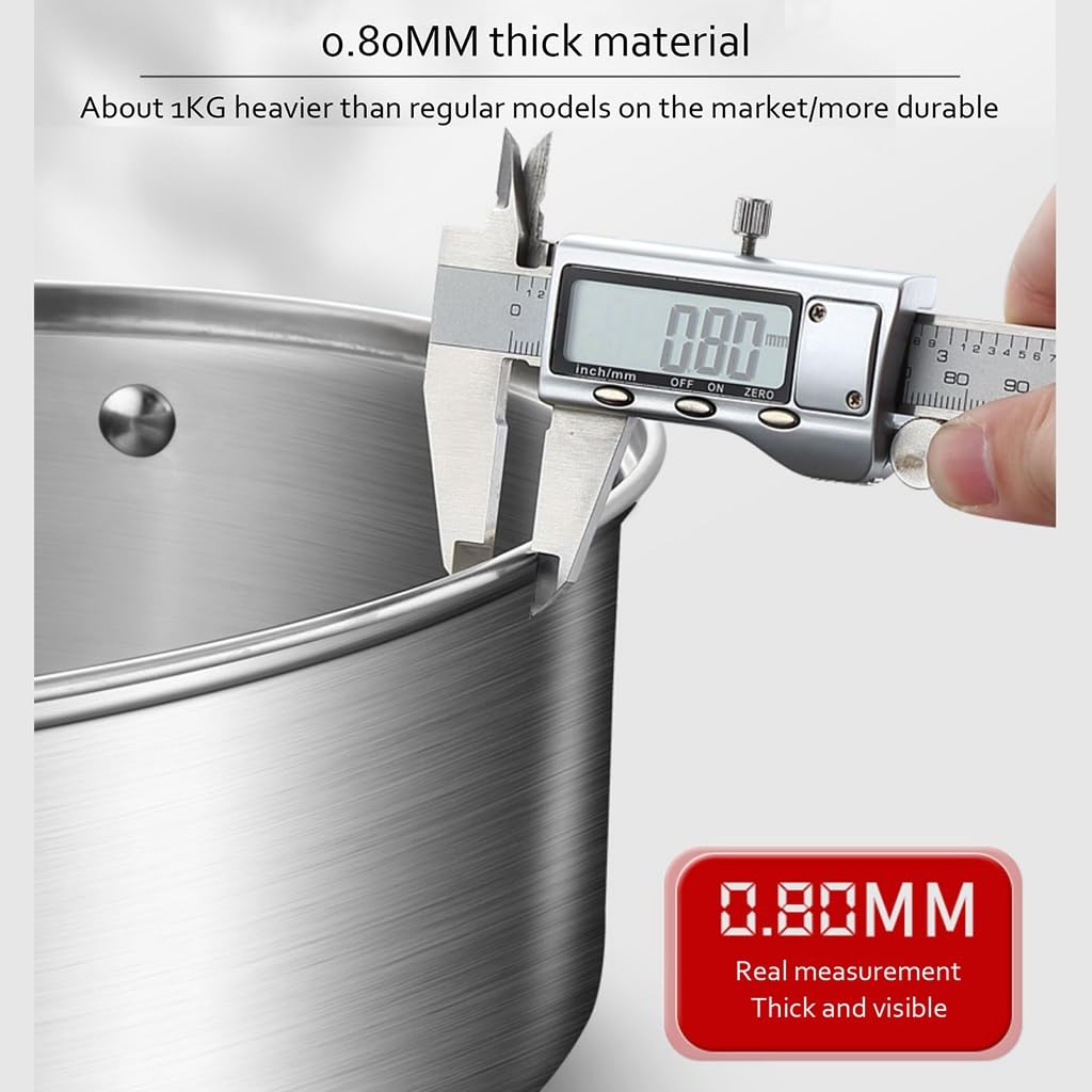 Vaporiera in Acciaio Inox per Pesce, pentola per cuocere a Vapore, pentola per zuppa con Manico, per cuocere a Vapore Pesce, Frutti di Mare, Verdure, stufati, Pasta