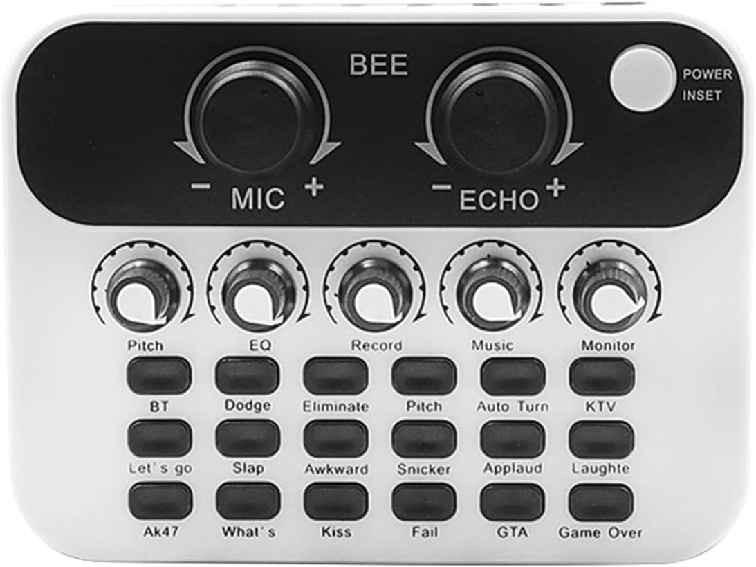 ZHIERPIUS Sound Card, Sound Card V8 English Mini Audio Interface Mixer Sound Card-Suitable for PC Computer for Broadcast