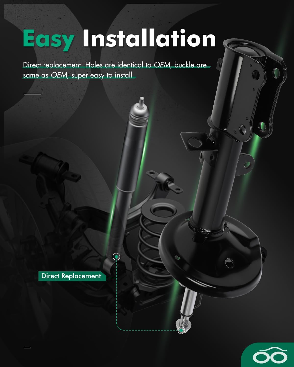 Shocks,SCITOO Rear Gas Struts Shock Absorbers Fit for 1993 1994 1995 1996 1997 1998 1999 2000 2001 2002 for Toyota Corolla,1998-2002 for Chevy Prizm,1993-1997 for Geo Prizm 234059 71954 Set of 2