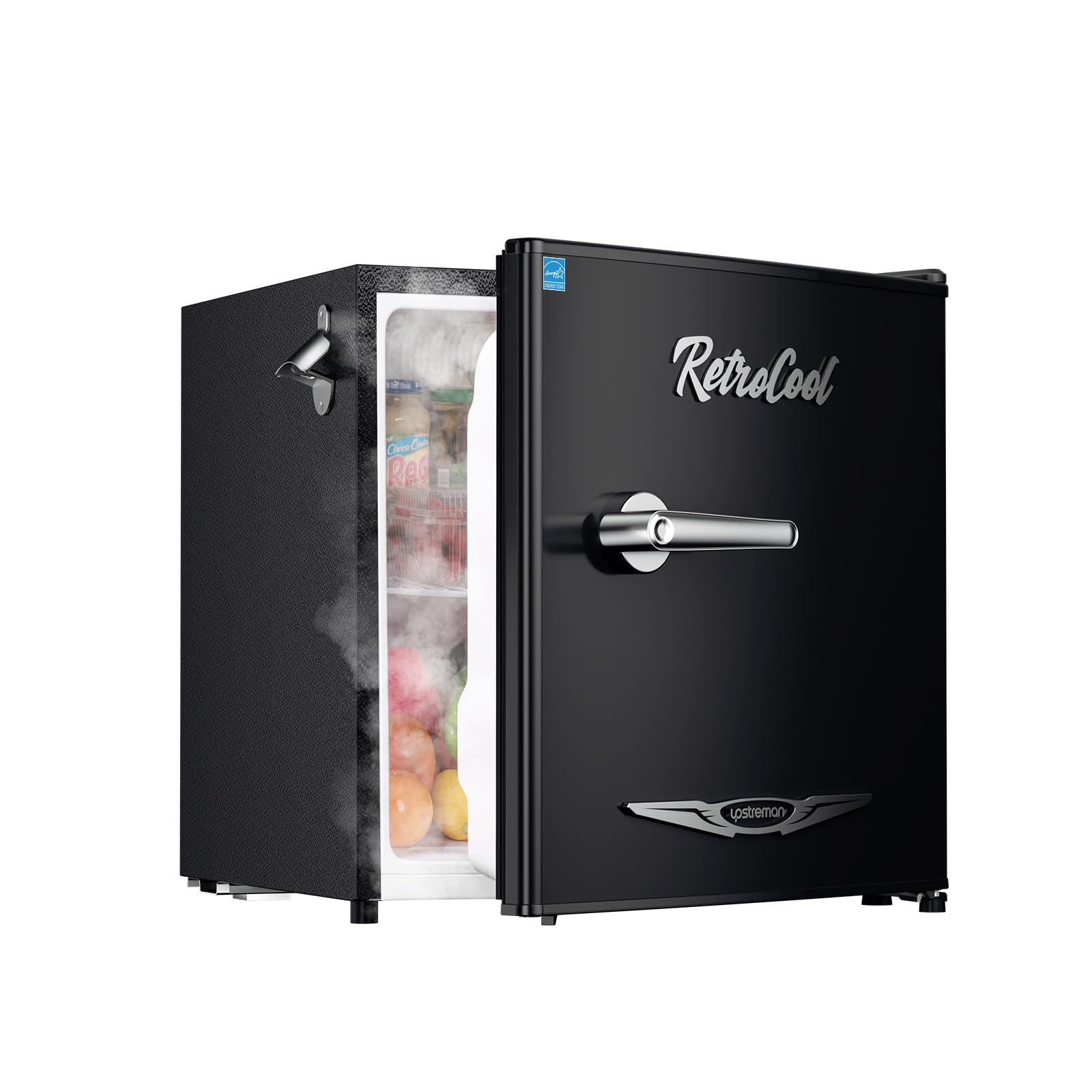 Upstreman 1.7 Cu.Ft Retro Mini Fridge - FR17 PRO (Black)
