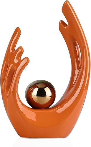 Miniatura 1 de Ceramic Abstract Statues and Sculptures Modern Art Ceramic Statues Orange Living Room Modern Home Decor Dining Table Coffee Table Shelf Entrance
