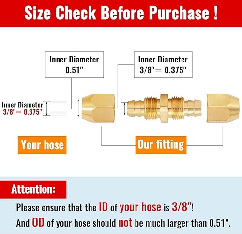 Miniatura 9 de SUNGATOR Paquete de 12 empalmadoras de manguera de aire de 14 pulgadas, kit de montaje de reparación de manguera de aire de 14 pulgadas, empalmador