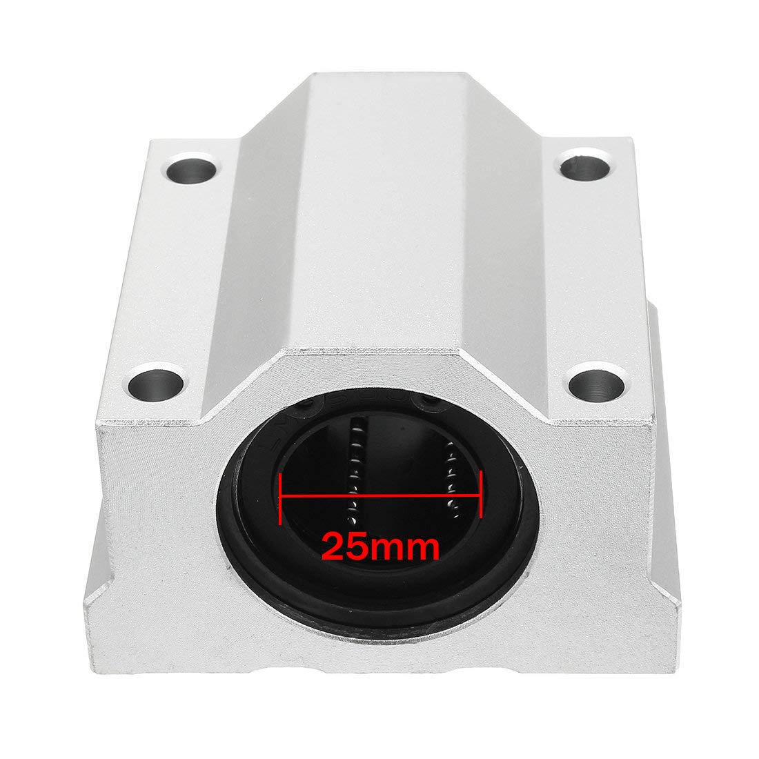 COMOK Silver Tone 25mm Inner Diameter Aluminium Alloy Linear Ball Roller Bearing Sliding Block