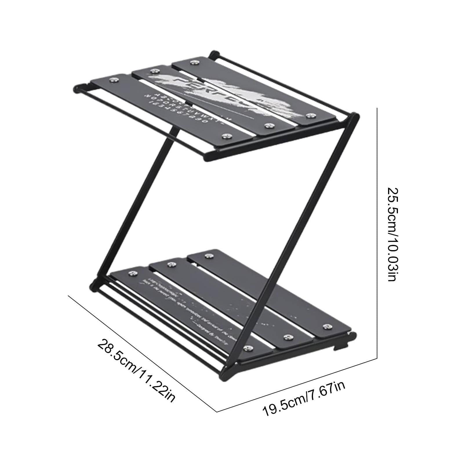 Zusammenklappbare Regale | 2-lagige faltbare Regale für | Campingaufbewahrung | leichtes, stabiles Campingzubehör, Aluminiumlegierung, Karbonstahlregal für Grill, Balkon