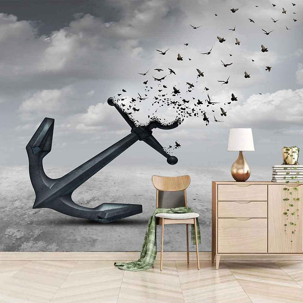 Poster géant mural 3D ancre créative pour ambiance de restaurant