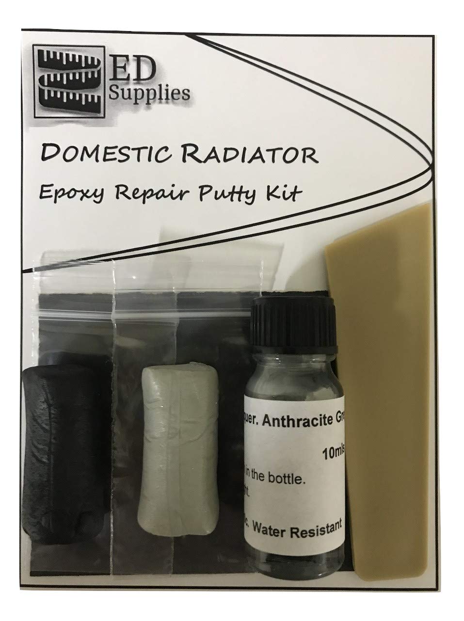 Satin Anthracite/Dark Grey Domestic Radiator Epoxy Repair Putty Kit
