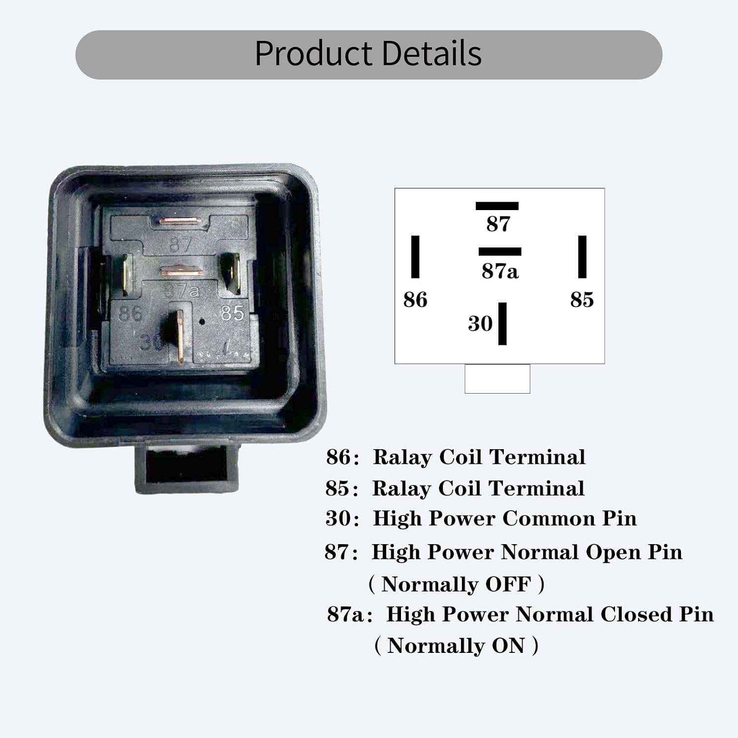 4‑Pack 12V 30/40A High‑Power Automotive Relay Universal Auto Accessory 5‑Pin SPDT Automotive Wiring Harness Kit