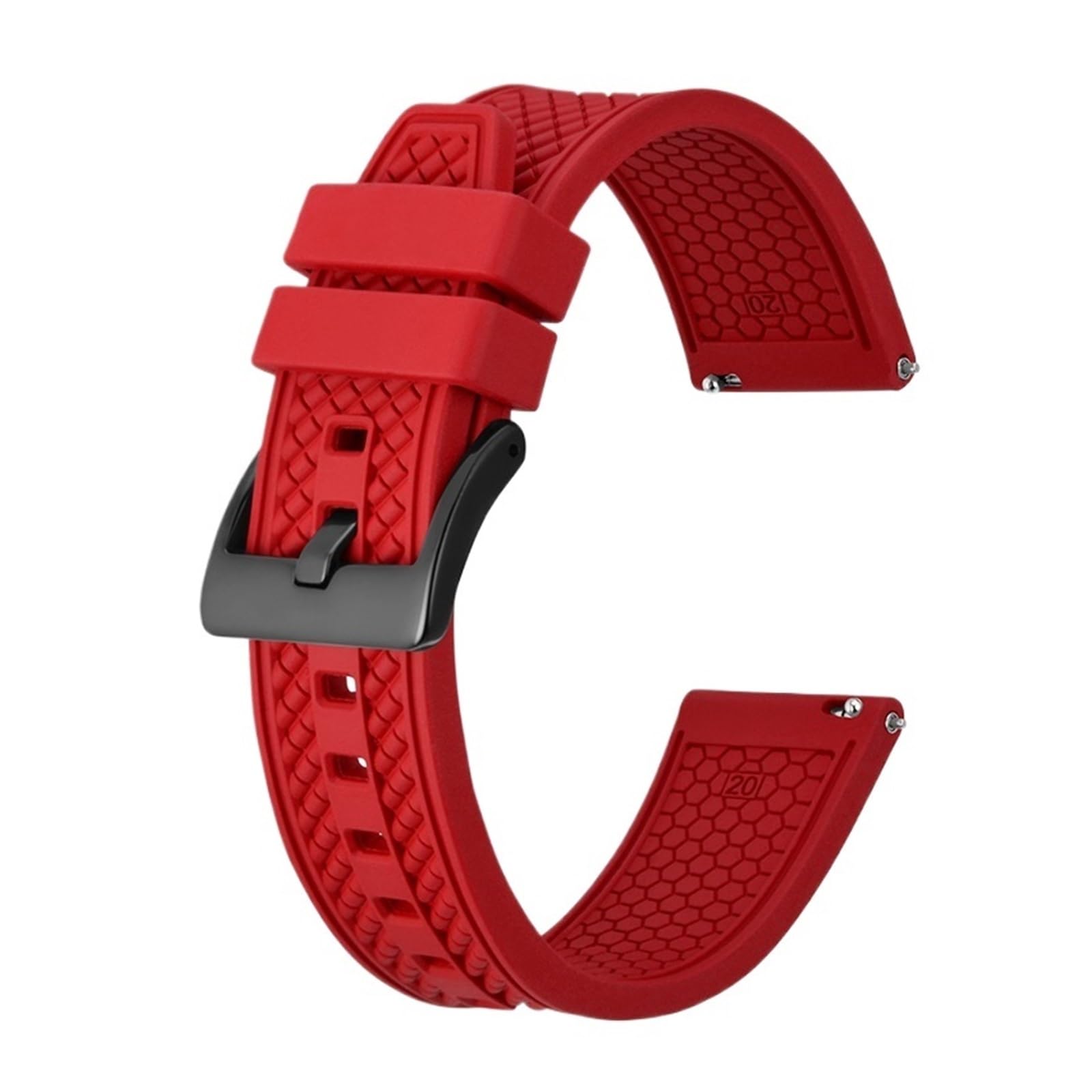 FYYFeng Fluorubber pasek do zegarka sportowego, wodoodporny, 18 mm, 20 mm, 22 mm, z klamrą ze stali nierdzewnej, wielokolorowy