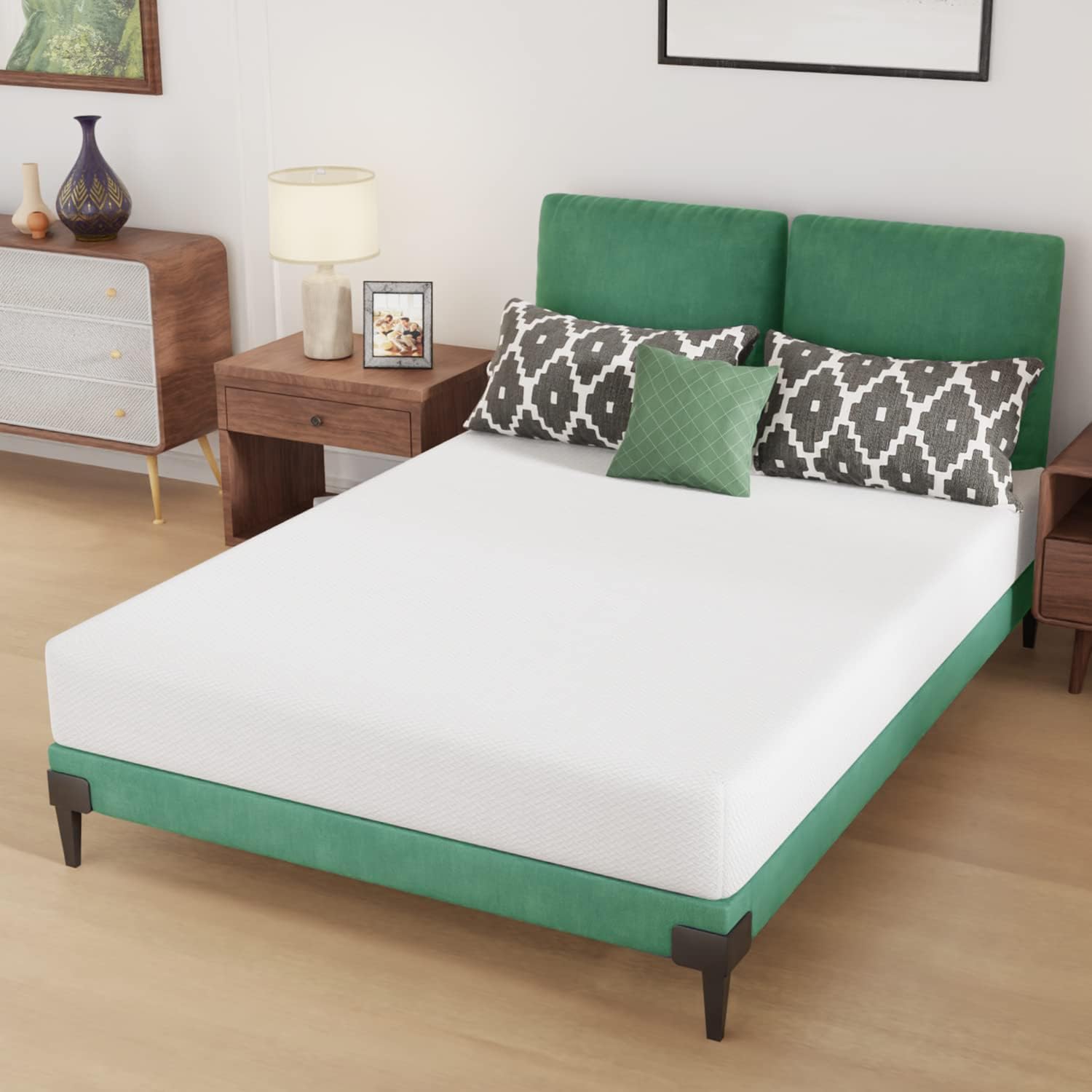 PayLessHere | 8 Inch Full Mattress | Medium Firm Gel Memory Foam Mattress | White | with Washable Zipper Cover | for Pressure-Relieving Cool Sleep | Bed in a Box, CertiPUR-US Certified