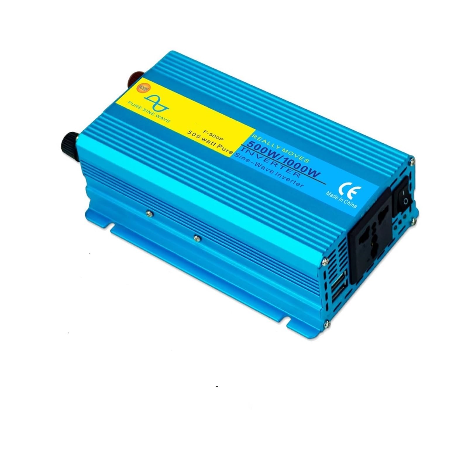 Inverter Convertitore di Batteria a Onda sinusoidale Pura da 1 kW a 2 kW, DC 12 V-AC 110 V 220 V, invertitore di Potenza for Auto a Onda sinusoidale Pura(12V 220V 1200W,50Hz)