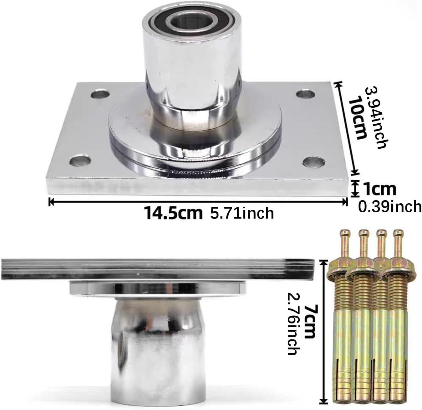 Colaxi Enhanced Pole Dance Fixed Flange Plate, Rectangular Top Plate for Dancing Pole