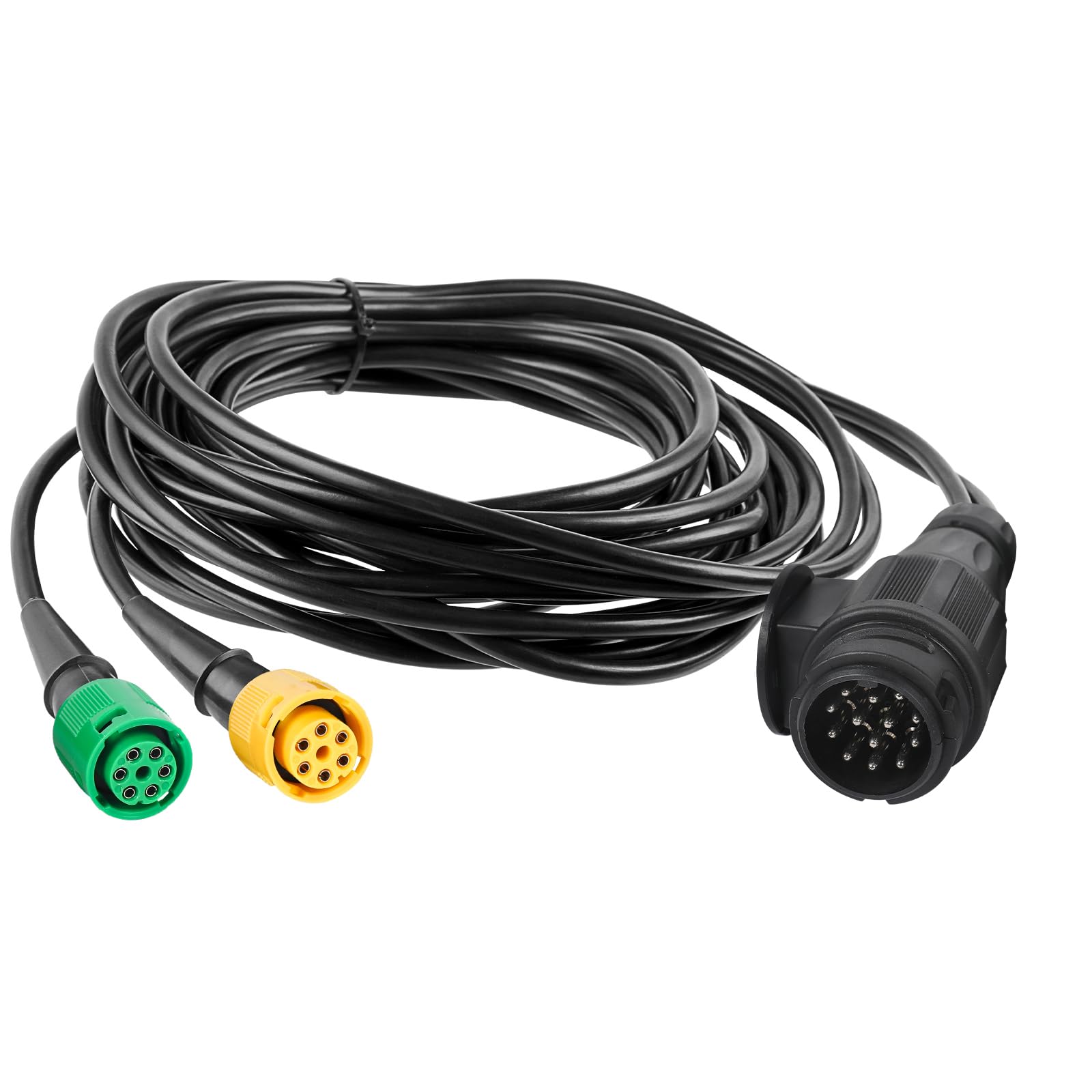 AOHEWEI Cable para Remolque 5 m con Enchufe 13 Pines y 2X Conector 6 Pines - Arnes de Cableado con Conector de Bayoneta para Luces de Remolque Traseras
