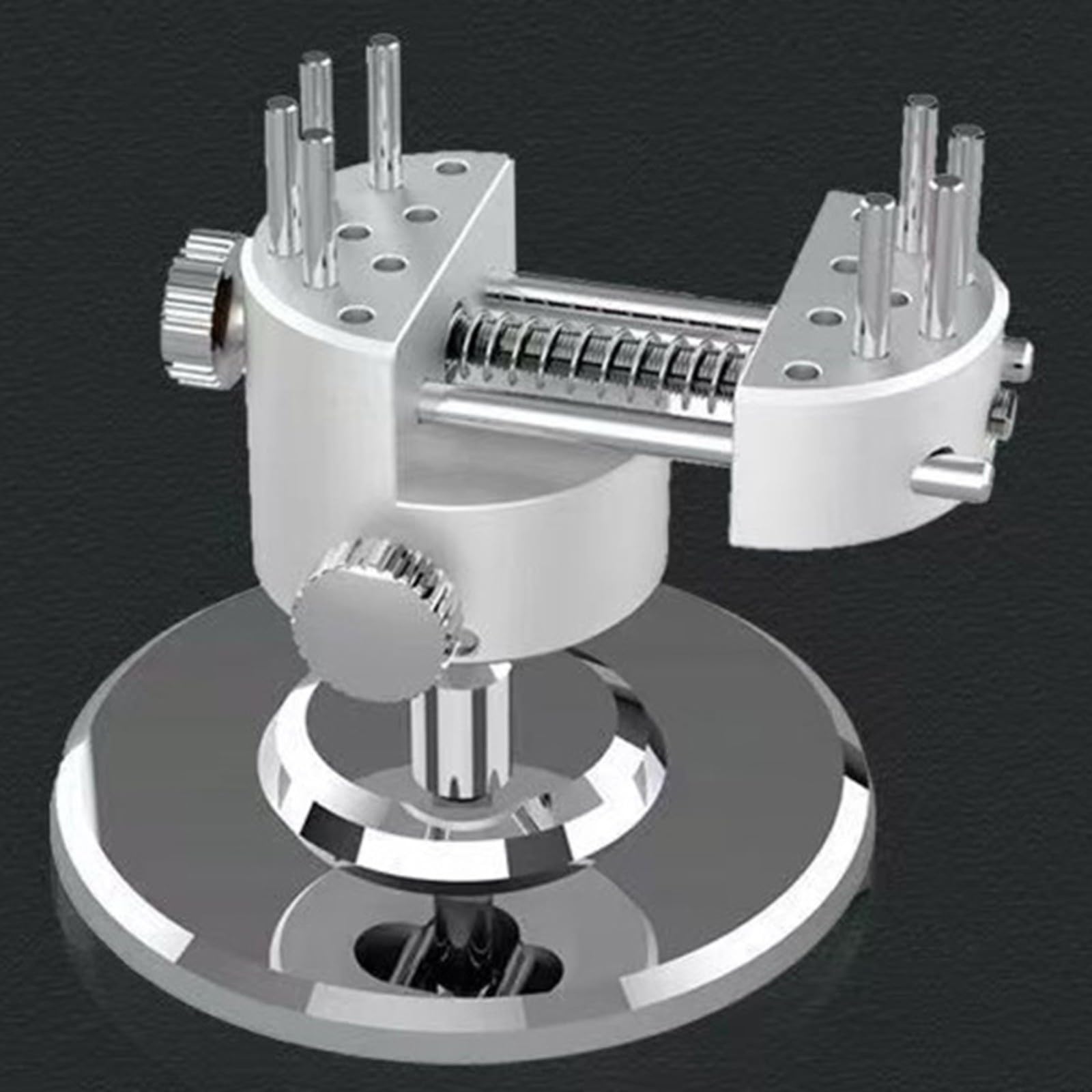 Imadło szpilkowe, obrót o 360° stop aluminium regulowane precyzyjne narzędzie do naprawy biżuterii zegarków modelarskich montaż lalek srebrny 1 szt