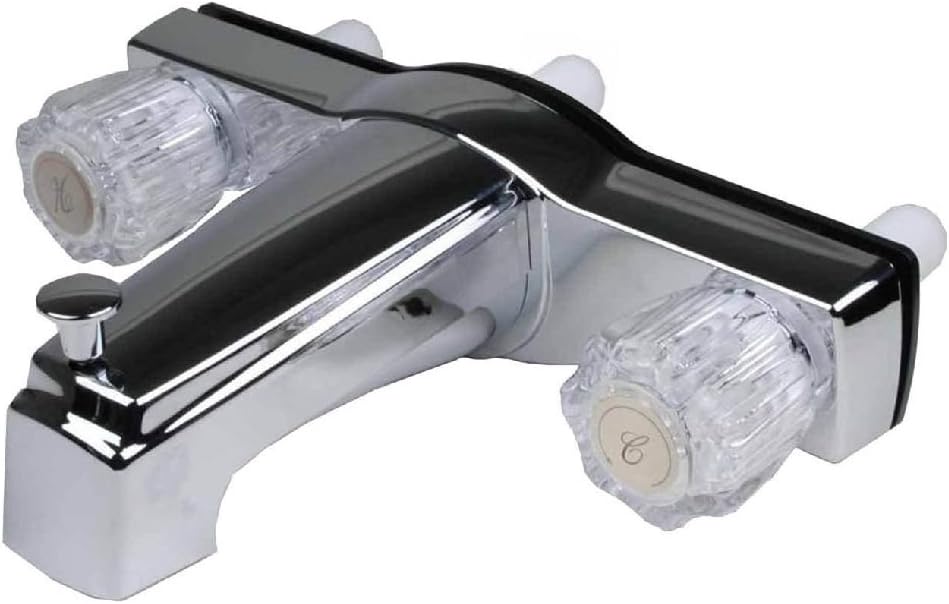 RV and Mobile Home Bath Tub & Shower Faucet With 8 in. Valves - Chrome