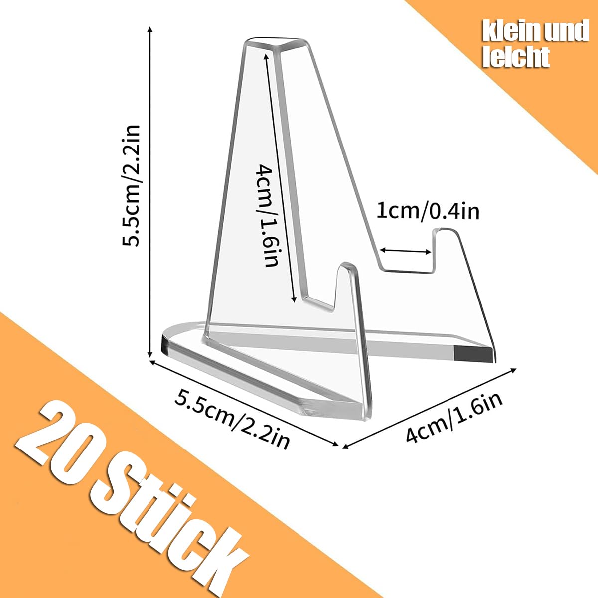 30 stuks acryl kaartenhouders, muntenhouder, acryl ezel standaard