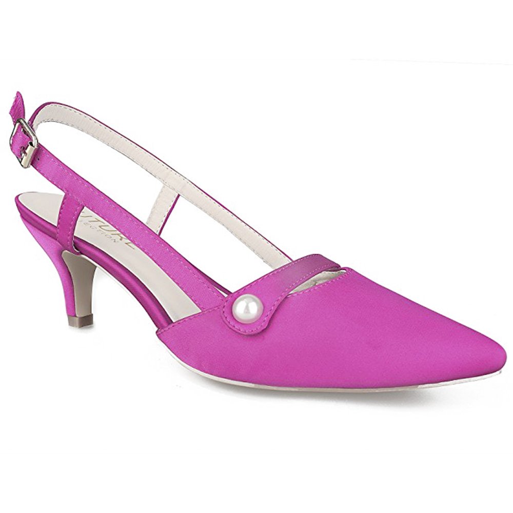 Greatonu Damen Pumps Slingback Spitzenschuhe mit Kitten Heel – Perfekt für Büro, Hochzeiten und Partys