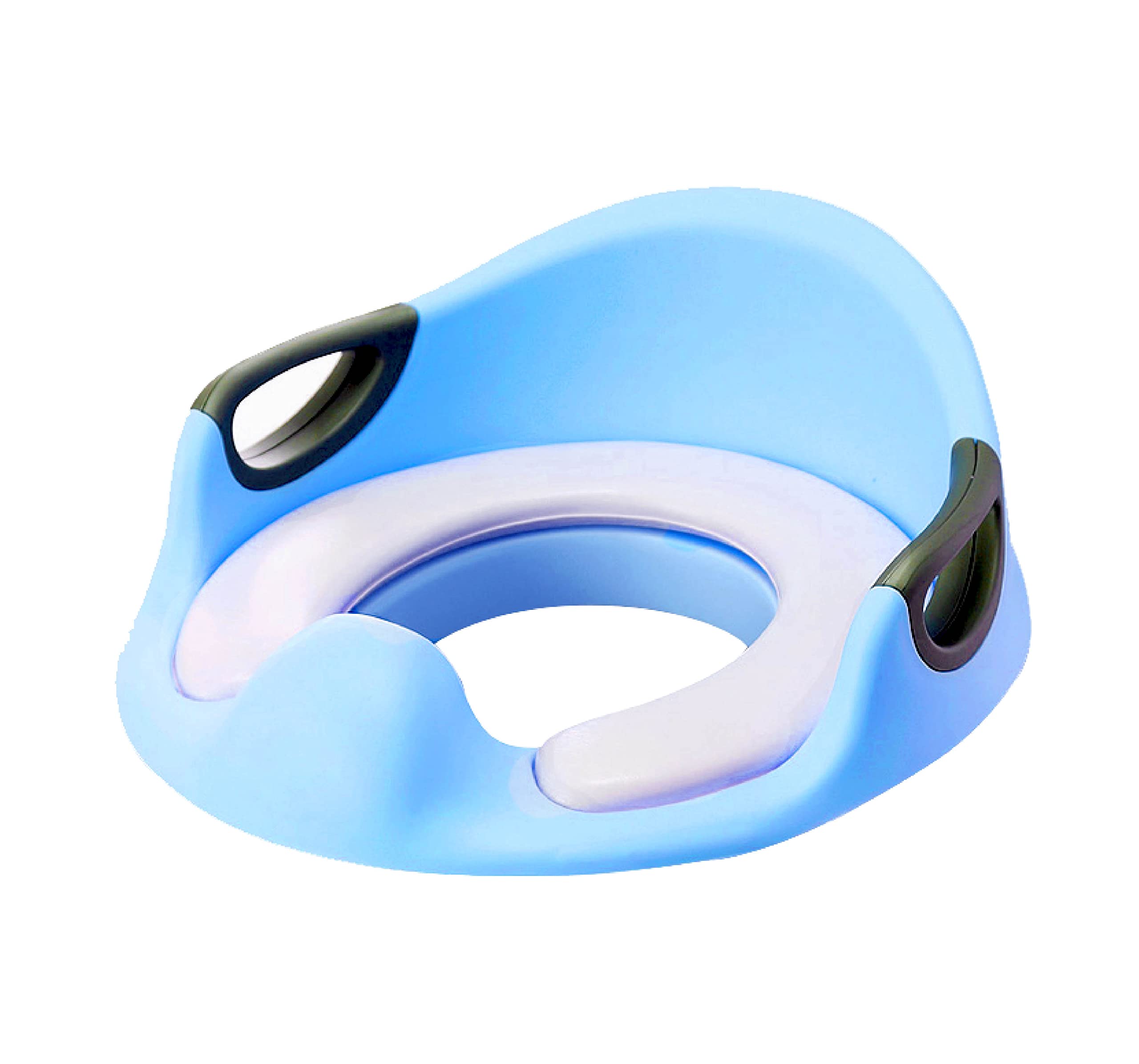 Grassvillage Boys Blue Potty Training Seat For Kids, Toddlers | Toilet Training Seat For Girls With Handles, Backrest And Anti-Splash Design | Fits Round & Oval Toilets (Blue)