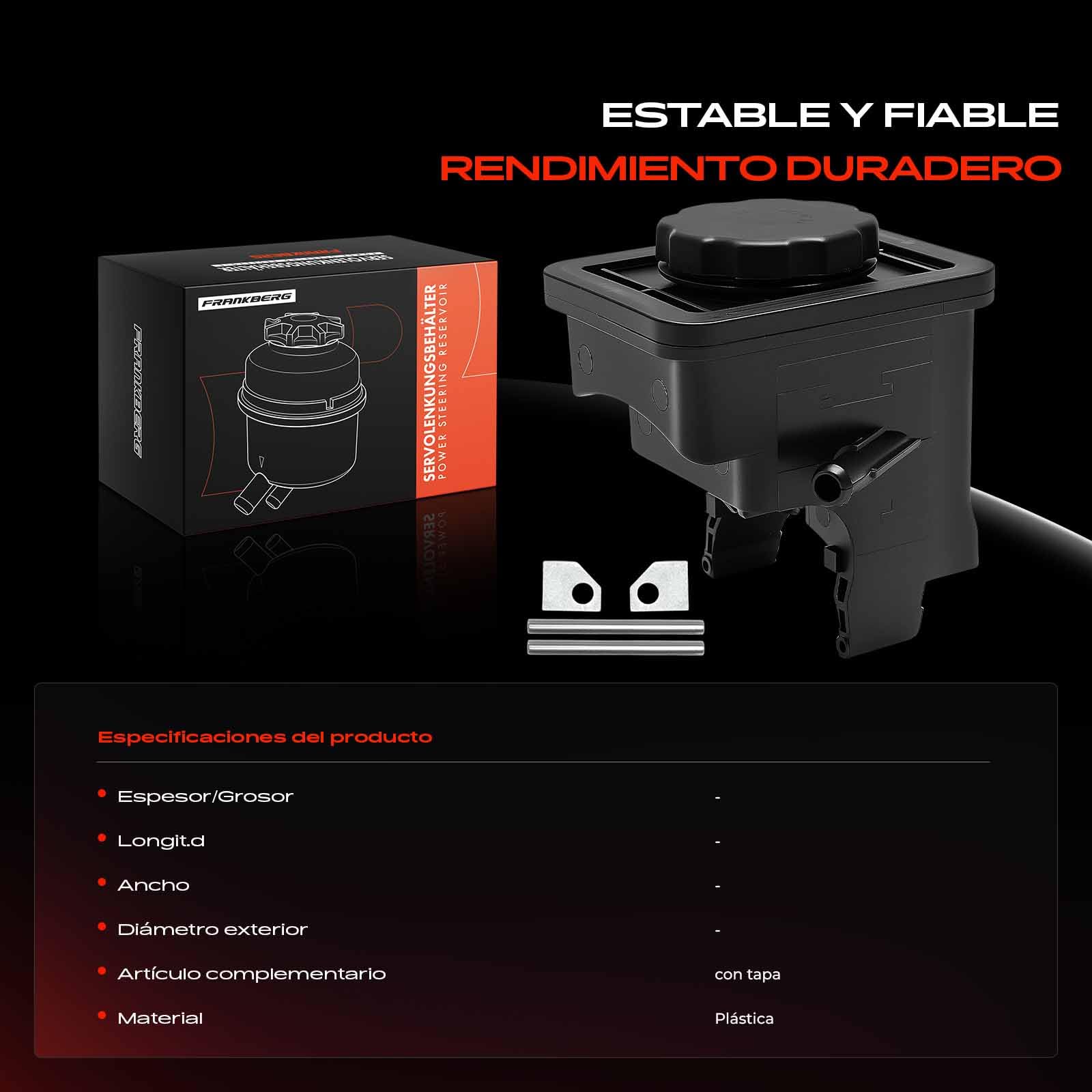 Frankberg Depósito de compensación Dirección asistida Compatible con Serie 3 cabrio E46 320 Cd 330 Cd Serie 3 Coupé E46 Serie 5 E39 Serie 5 Touring E39 X3 E83 32411095749, 32411095748