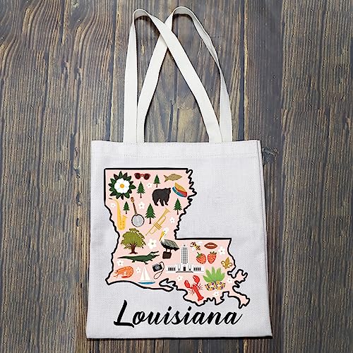 Bolso tipo tote con mapa de Louisiana miniatura 3