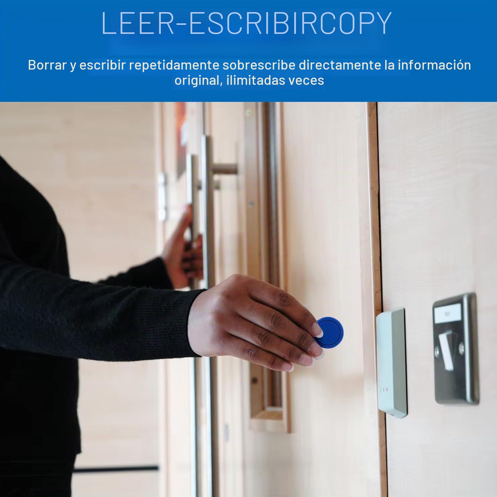 Llaveros RFID 125 Khz T5577 regrabables azul NFC copiar clonar tarjetas