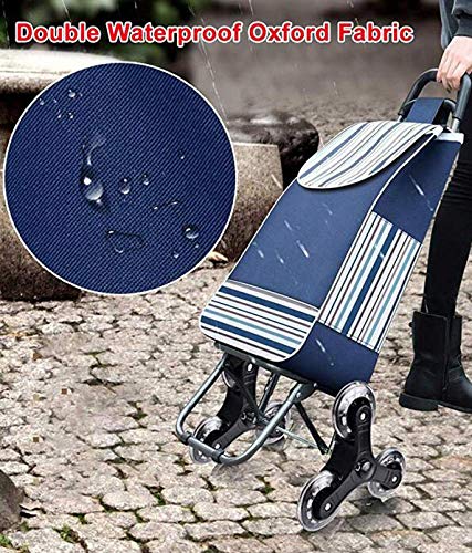 Einkaufstrolley auf Rädern, faltbar, kompakt, mit abnehmbarer Tasche, wasserdicht, strapazierfähig, extra große… – Bild 6