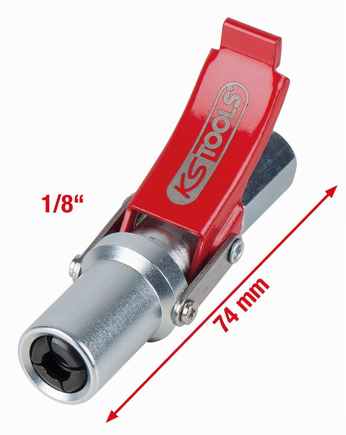 KS Tools 980.1108 Acople rápido Quick-Lock para pistolas de engrase, 1/8"