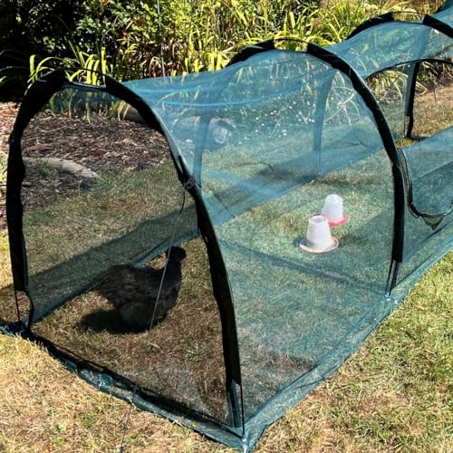 Chicken Run & Hen House Tunnel | Bird Flu Protection Coop & Pet Cage for Poultry Rabbits Tortoises - 5 x 1 x 1m H