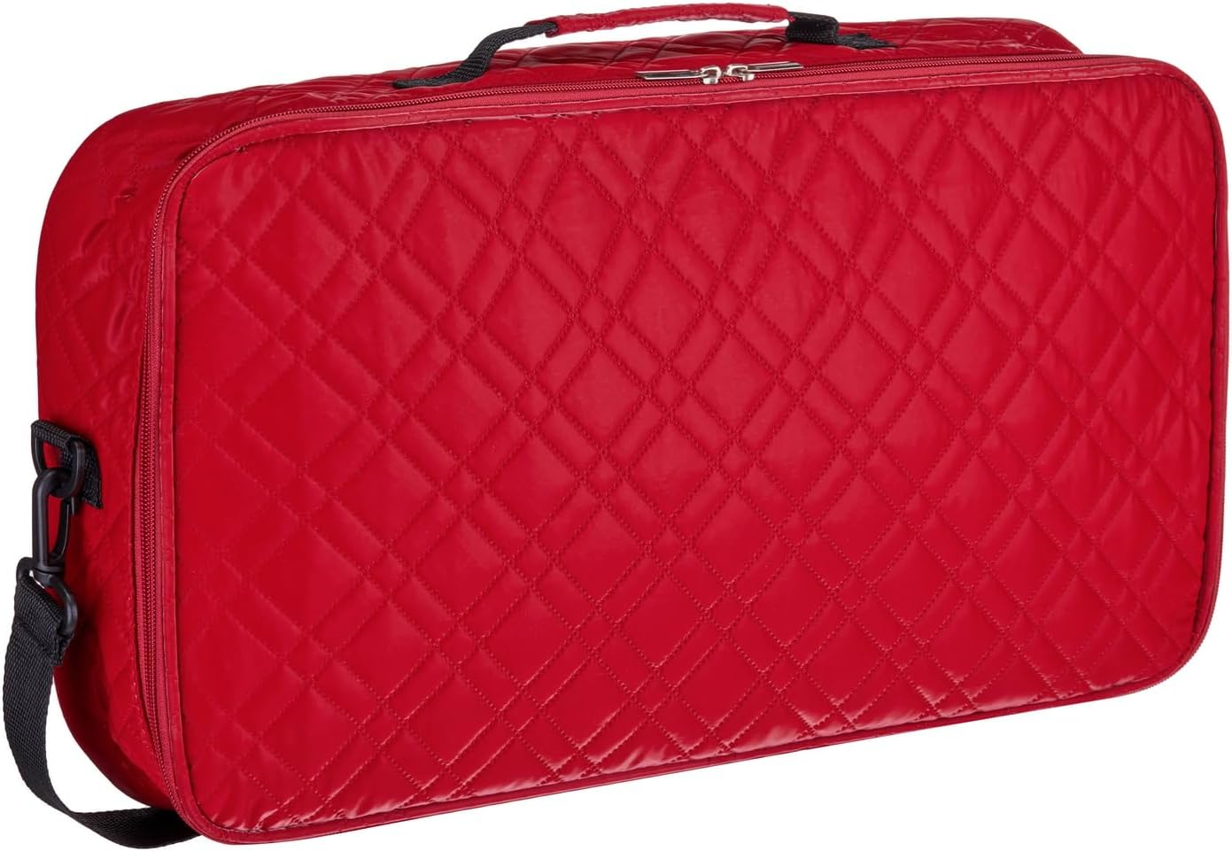 Red Quilted PU Leather Mahjong Carrying Bag – Stylish, Spacious, and Protective (Bag Only)