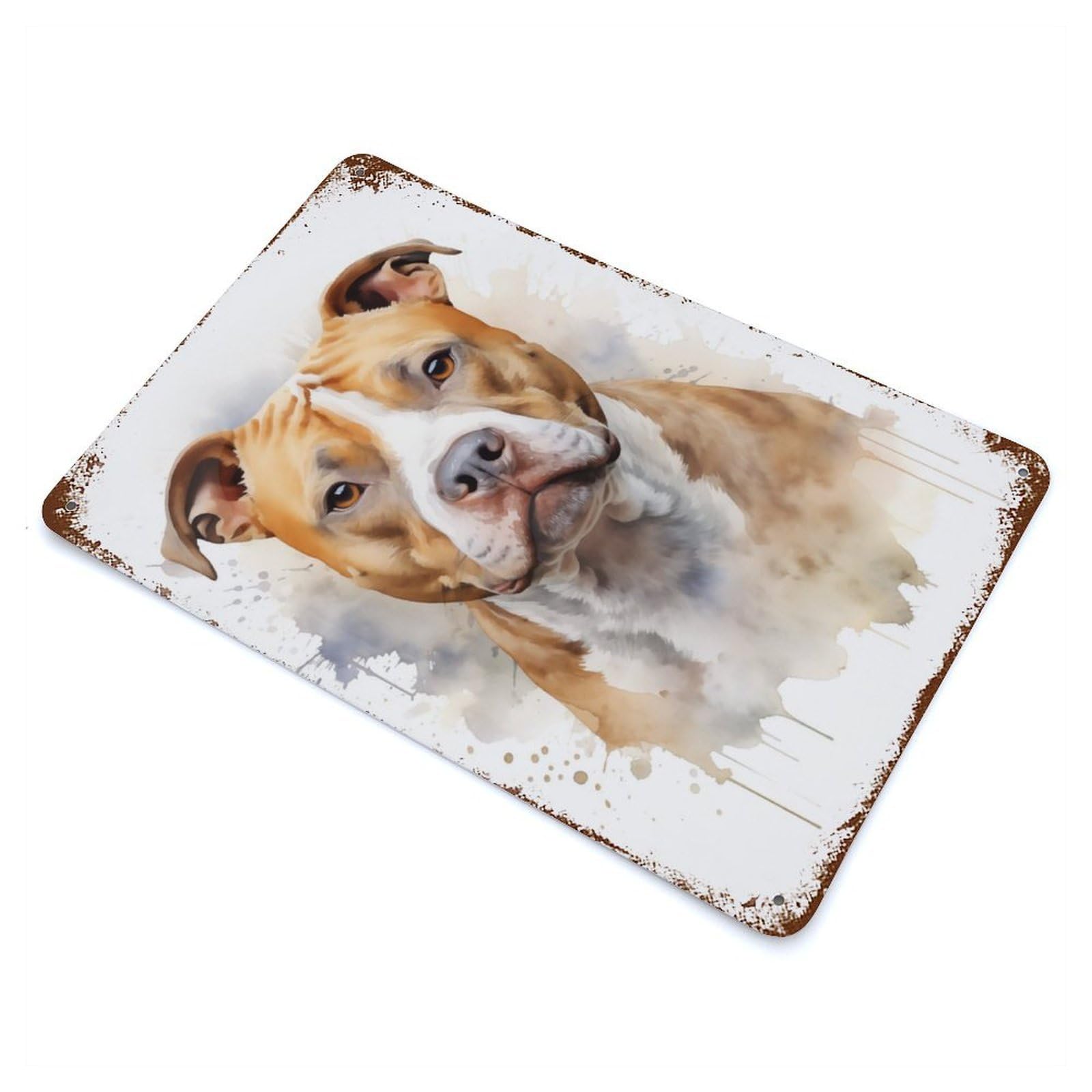 American Staffordshire Dog Decorative Tin Sign 11.8"x7.9", Retro Wall Decor for Living Room, Hallway And Home Decor