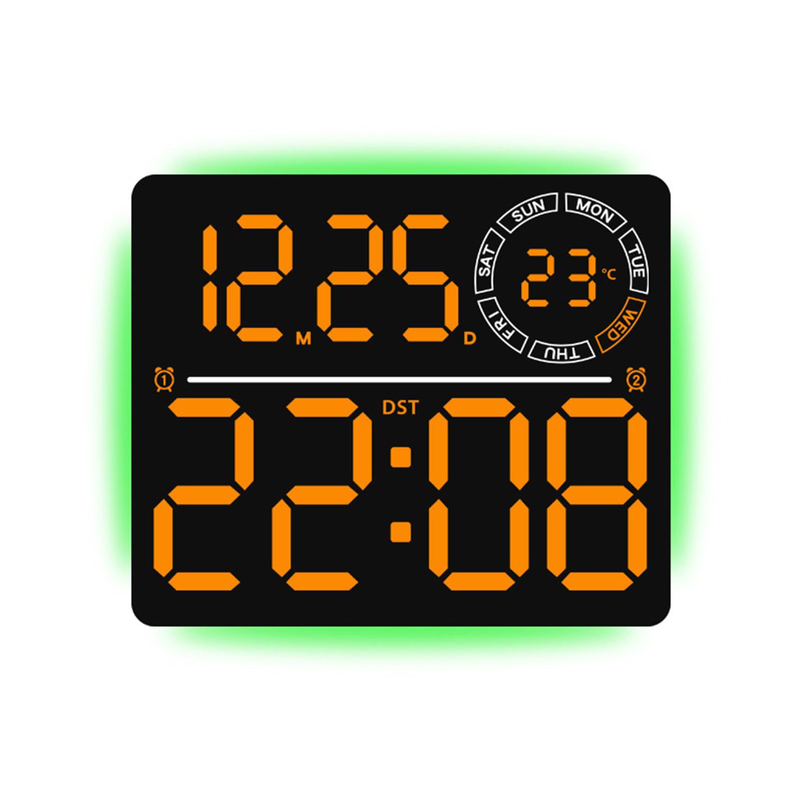 Horloge murale numérique LED réveil minuterie calendrier et éclairage réglable