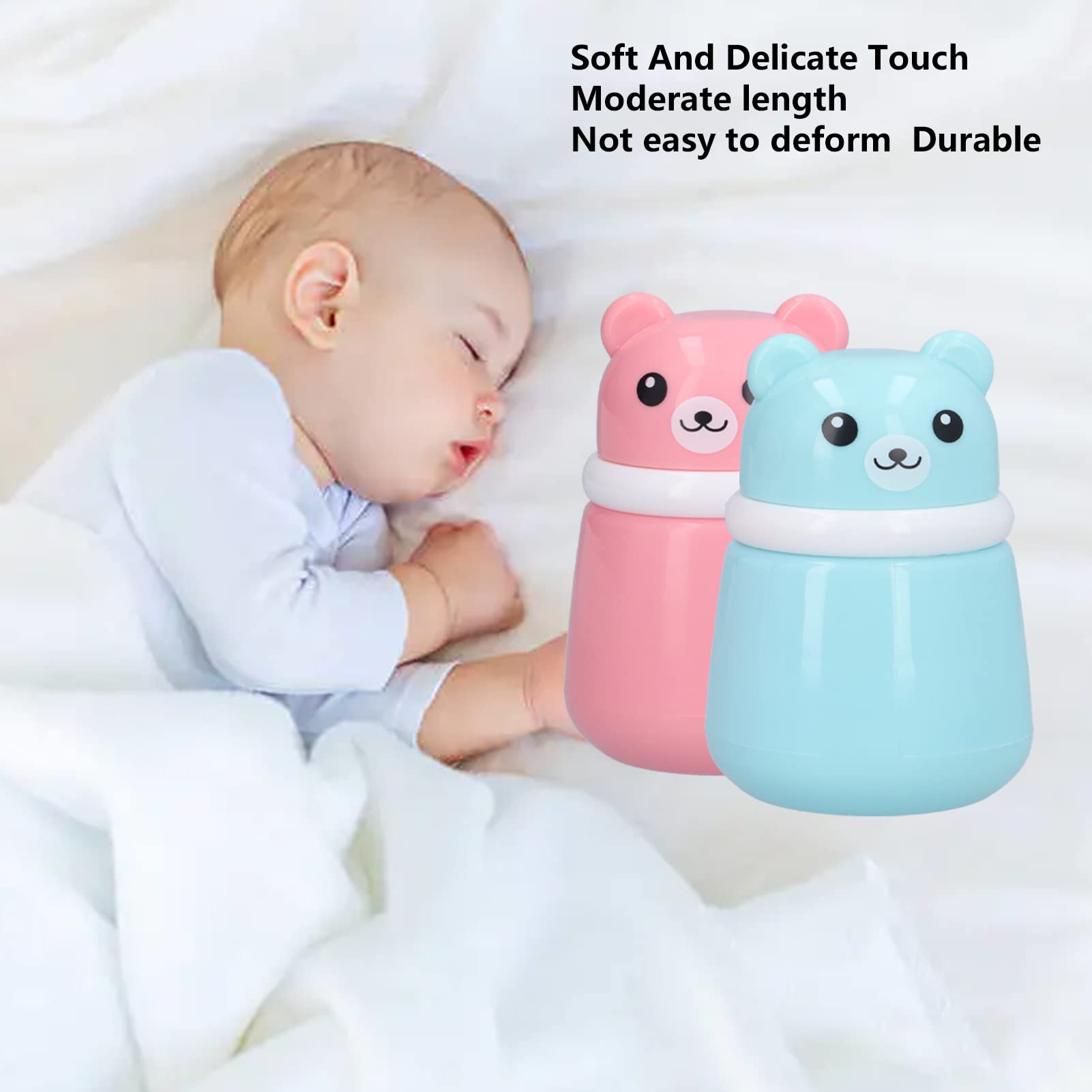 2 Stück Bären-Puderquaste Box – Flauschiger Puderbehälter Für Baby & Make-up