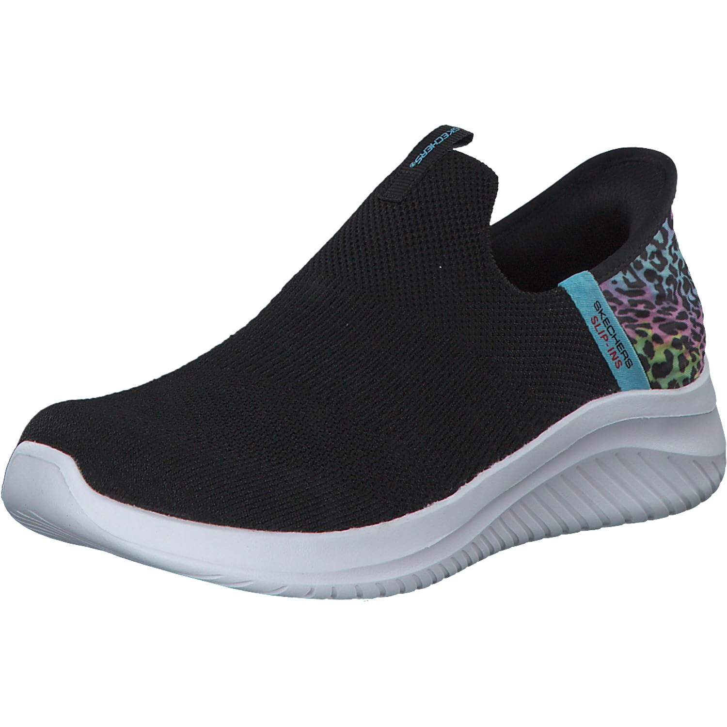 Skechers Girl's Ultra Flex 3.0 Colory Wild Sneakers, Black Mesh/Multi Trim, 11.5 UK Child