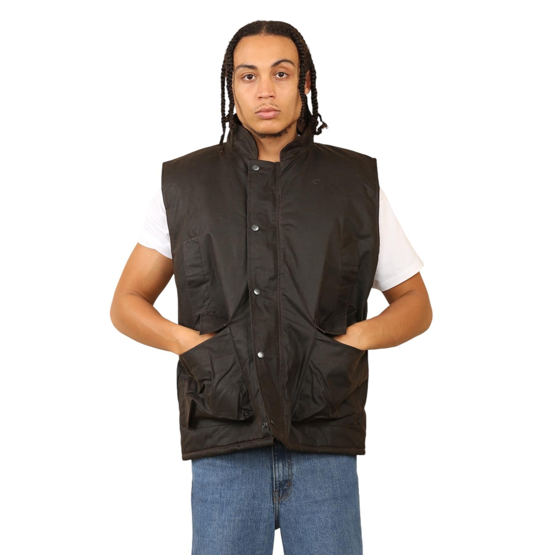 Chaleco impermeable de hombre acolchado para evitar el frío en el torso 8