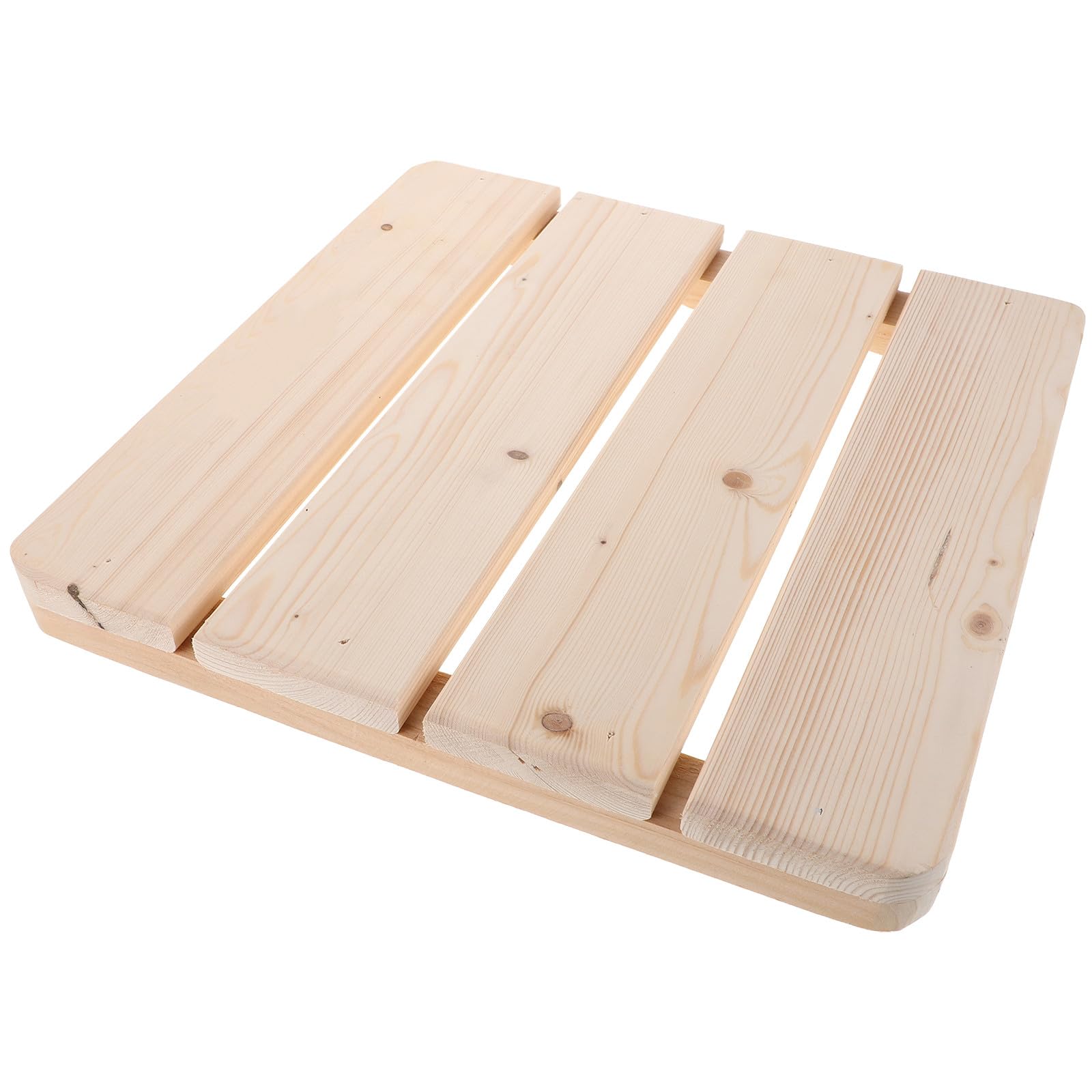 Tapis de bain en bois naturel HOMSFOU antidérapant et surélevé style spa