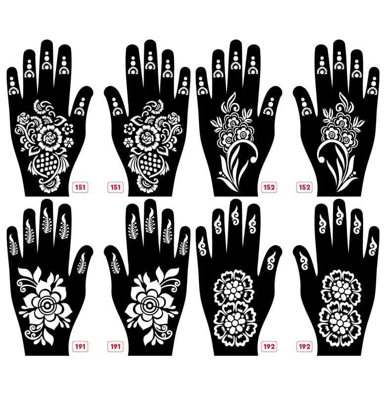 Mehndi Stencils for Hands Full Set Latest Mehandi Design Stencils for Girls, Womens, Kids, Unisex Design NO - Apcute-New-151-152-191-192-image-36