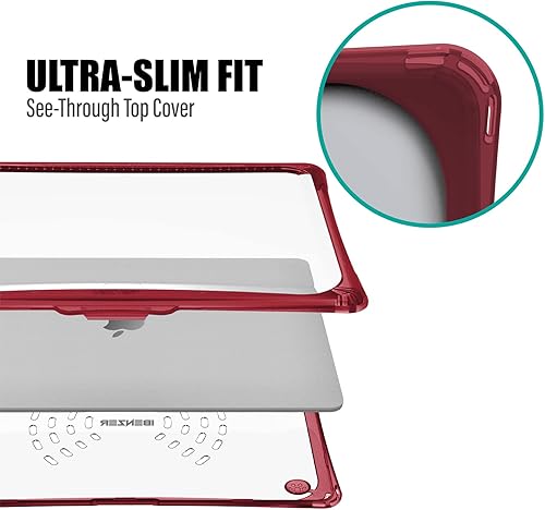 Miniatura 7 de IBENZER Hexpact - Funda compatible con MacBook Air de 13 pulgadas 2022 2021 2020 M1 A2337 A2179 A1932, funda resistente con cubierta de teclado,