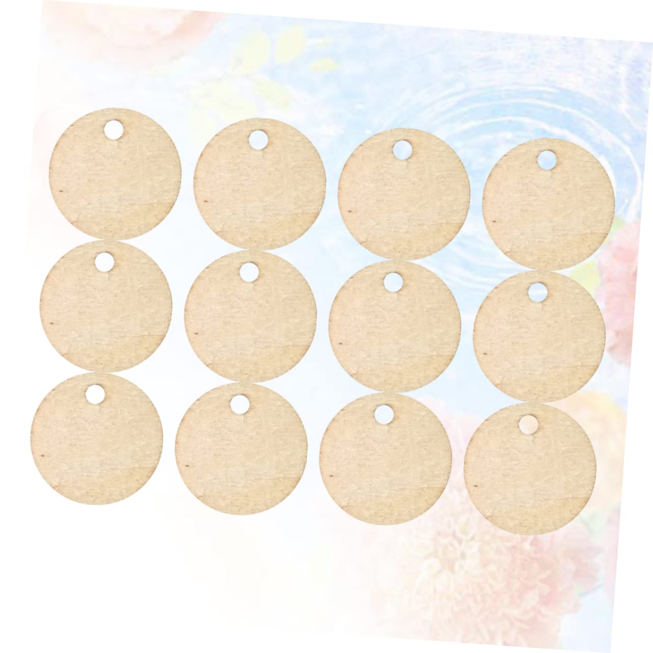 SHINEOFI 50 Pezzi Dischi di Legno Rotondi da 2cm con Aforo per Decorazioni Fai da Te Superficie Liscia per Decoupage e Targhette Personalizzate