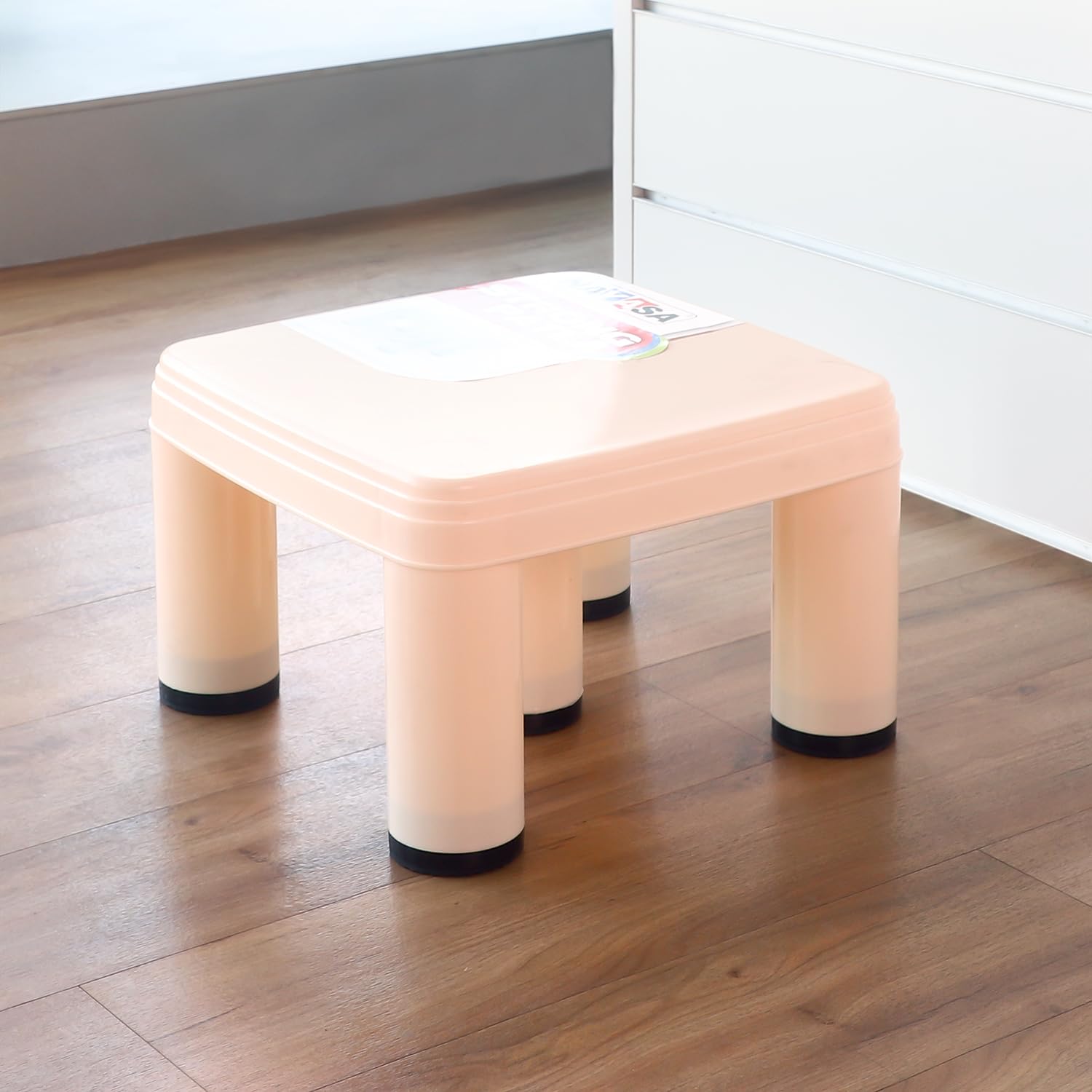 Nayasa Strong Plastic Stool for Home | Anti Skid, Light Weight & Durable | Plastic Stool for Sitting | Sturdy & Portable Stool for Home | Ivory (517)