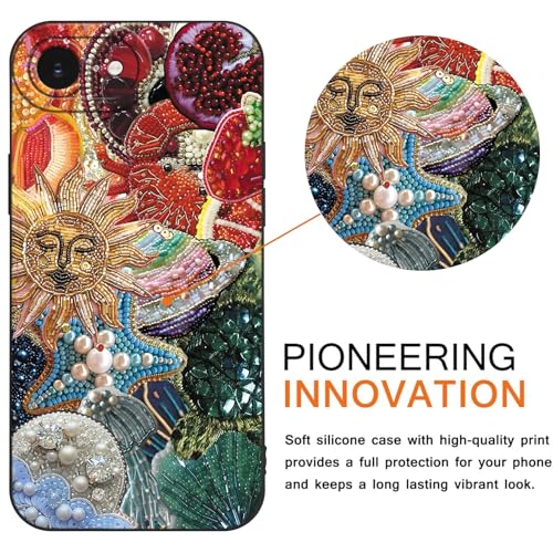 Coque iPhone 17 collage bijoux vintage impression d'art et fruits du soleil