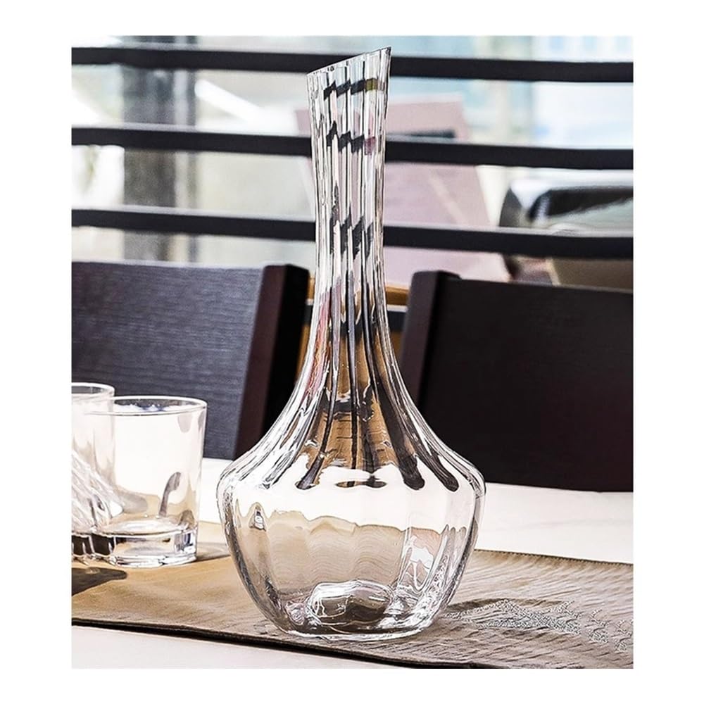 birene Carafe Carafe à vin cannelée de 1000 ML, Haute et élancée, idéale for la Maison, Le Bar ou comme récipient de présentation.