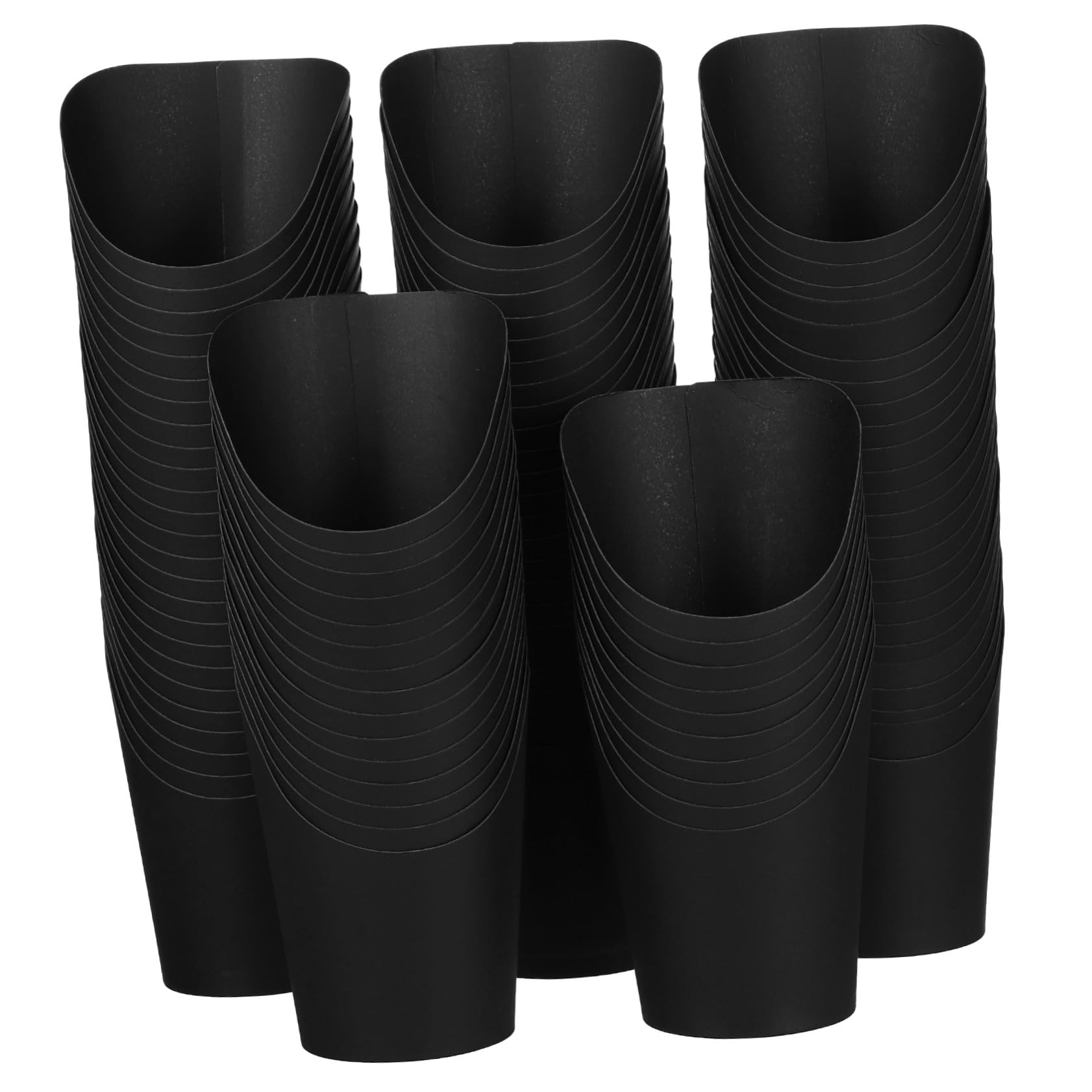 Baluue 100 Bicchieri di Carta Usa e Getta Nero da 14oz Apertura Obliqua, Resistenti per Patatine Fritte e Snack, per Feste ed Eventi
