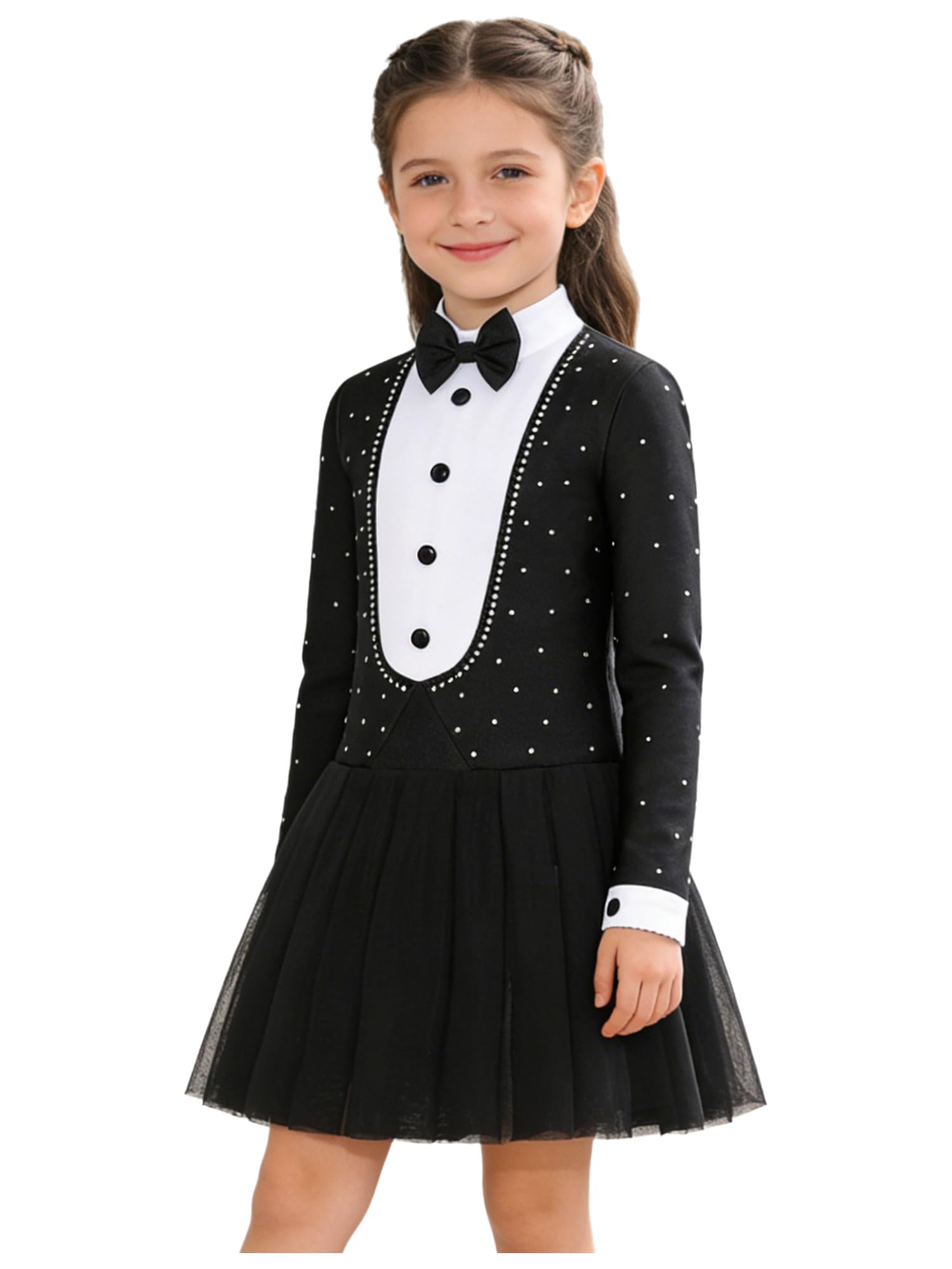 Fille costume d'Halloween robe tulle tutu cirque ringmaster costume magicien