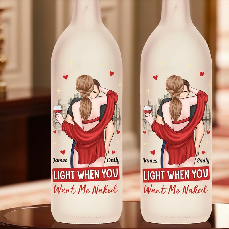 Image of Pawfect House Custom Bottle Lamp, Personalized Anniversary Wedding Gifts for Husband and Wife, Him and Her, You Make My Heart Smile, Housewarming Gifts for Couple, Welcome Home Decor