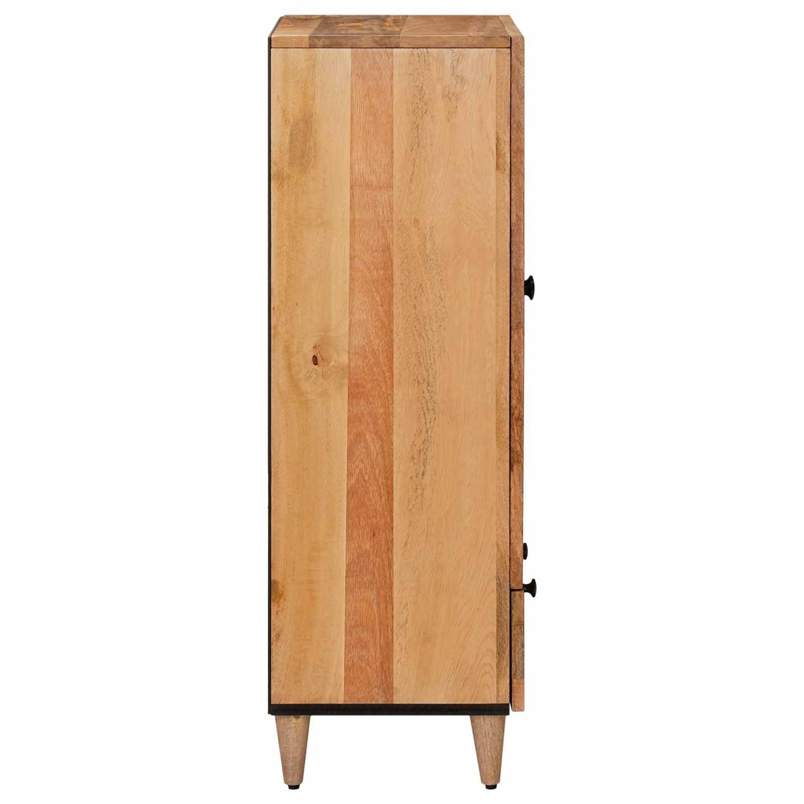 Alta calidad Highboard con puerta natural 60 x 33,5 x 100 cm madera maciza mango mucho espacio de almacenamiento para salón, comedor y oficina