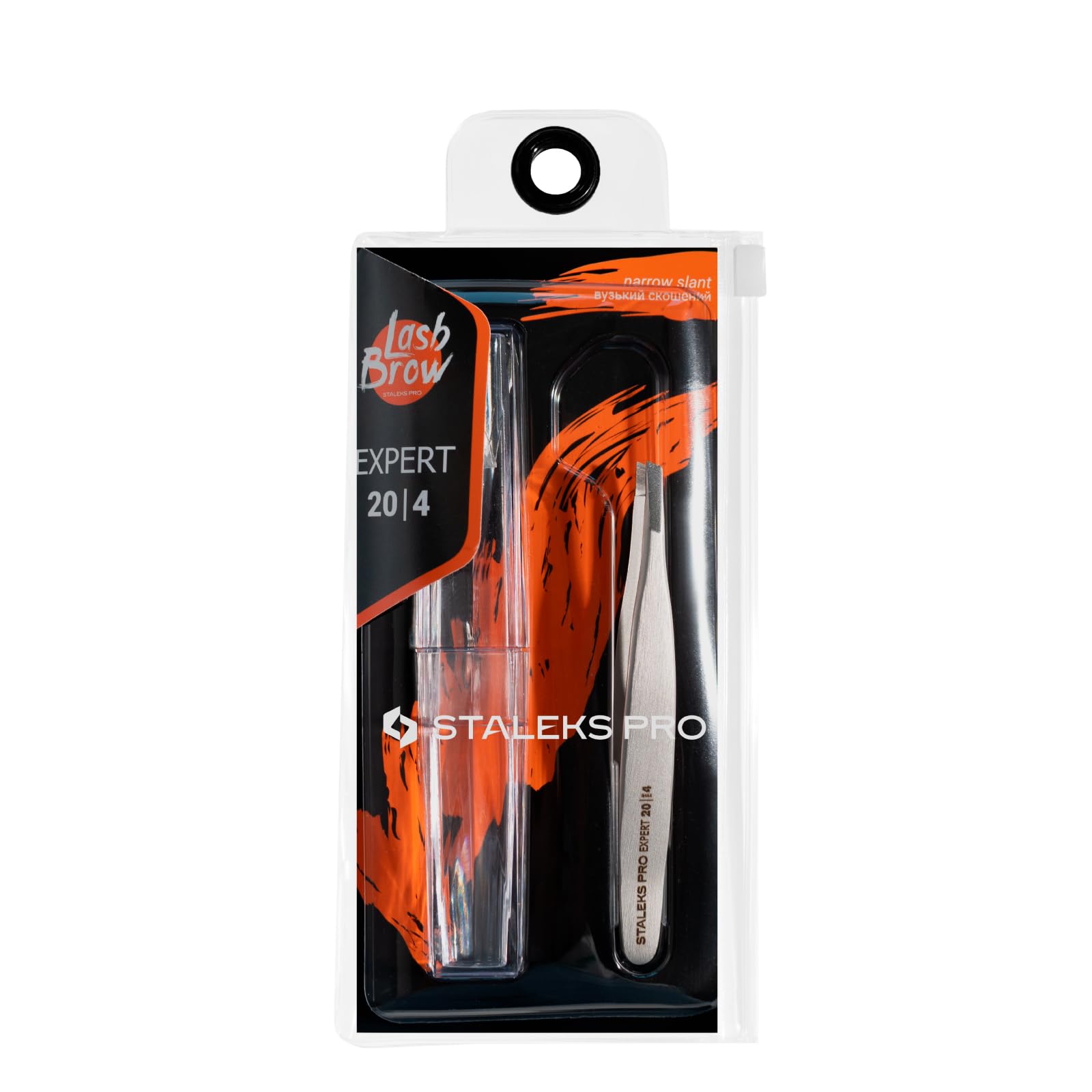 Staleks Pro Expert, Pinzas Profesionales de Cejas en Acero Inoxidable, Afilado Manual, Compactas, TE-20/4