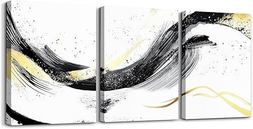 Miniatura 30 de Castle Fairy 3 piezas de arte de pared para decoración de sala de estar, líneas geométricas, decoración de pared para dormitorio, decoración de