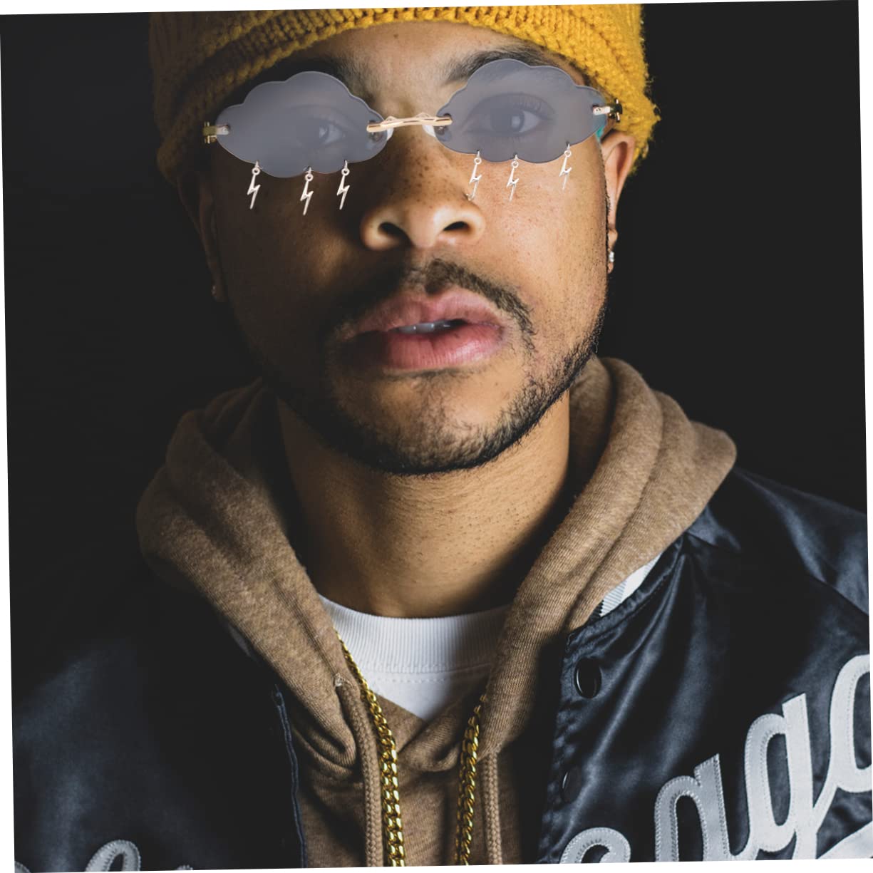 Didiseaon Rimless Sunglasses Fashionable Cloud Shaped Shades for Thunderstorm and Glare Reduction